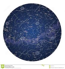 High Detailed Sky Map Of Southern Hemisphere With Names Of