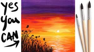 It s a great way to practice familiarize yourself with your painting supplies and develop your overall skills as an artist. Easy Sunset Ocean Beginners Learn To Paint Acrylic Tutorial Step By Step Day 18 Acrylicapril2021 The Art Sherpa