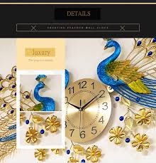 This fabulous peacock symbolizes happiness, peace and good fortune, the perfect for any room in your home! Large Golden Peacock Wall Clock Luxury Home Decor Silent Wall Clocks Living Room Bedroom Digital Mute Clock Wall 3d Wall Decor Wall Clocks Aliexpress