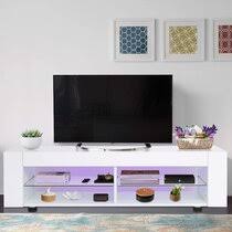 Tate walnut 64.5 media console with 2 wide bookcases. Media Console With Desk Wayfair