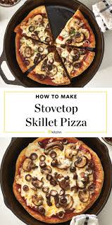 How To Make Stovetop Skillet Pizza Recipe Stove Top Recipes Skillet Pizza Stovetop Pizza