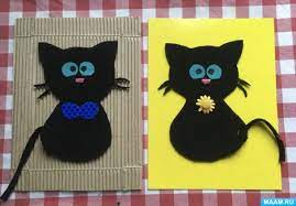 Мастер-класс по аппликации из ткани ко Дню чёрного кота на МAAM «Жили-были  два кота» (14 фото). Воспитателям детских садов, школьным учителям и  педагогам - Маам.ру