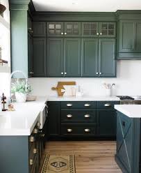 Suzy Holman Simplysuzys Salamander By Benjamin Moore With Brass Hardware Kitchen Cabinet Inspiration Dark Green Kitchen Green Kitchen Cabinets