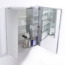 Behind the mirror, three glass shelves bring order to your toiletries. 30 Wide X 36 Tall Anodized Aluminum Bathroom Medicine Cabinet W Mirrors 2 Mirrored Doors By Fresca Kitchensource Com