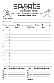 Apr 09, 2021 · yankees manager aaron boone wouldn't call aaron judge's current ailment an oblique injury. Softball Lineup Cards Generic Pack Of 30