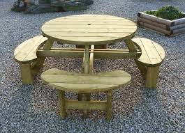 Part identification & the plan drawings. Tanalised Round Picnic Table Sustainable Furniture