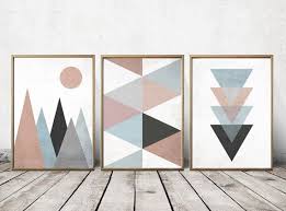 Wall Art Prints Abstract Art Prints Geometric Decor Etsy In 2021 Abstract Art Prints Triangle Art Abstract Wall Art