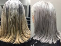 It's about upending ideals, making a bold statement and reclaiming your natural hue. Color Correction Matching Natural Silver Hair Silver Hair Color Formula Hair Color Formulas Color Correction Hair