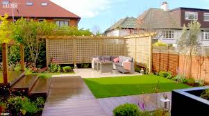 Illustrated small back yard with a hidden sunken patio in the rear corner. Couple Transform Their Outdoor Space In A 33 000 Makeover On Your Garden Made Perfect Daily Mail Online