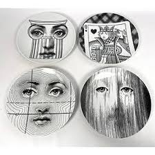 Set 4 Piero Fornasetti For Rosenthal "julia" Plat