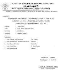 Pemerintah kota banjarmasin dinas pendidikan sekolah dasar negeri sungai. Pondok Pesantren Daarul Muhyi Sk Pengurus Yayasan Daarul Muhyi