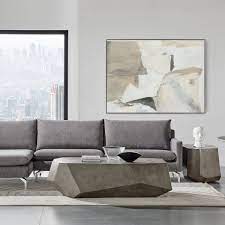The lipscomb pedestal coffee table is a classy statement of sturdiness featuring a dark gray fiber a thick, circular cement top in a rich gray hue adds industrial appeal, perfect for placing in contemporary. Kristal Concrete Coffee Table Modern Industrial