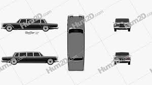 Mercedes Benz 600 W100 Pullman 1964 Clipart
