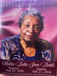 BETTIE DAVID GIDDENS BATTLE EULOGIZED TODAY AS A FAITHFUL CHURCH AND  COMMUNITY MEMBER; SHE REMEMBERED GOING TO SCHOOL IN "THE FLATS" A  standing-room only audience at Garland's Sims Chapel Missionary Baptist  Church