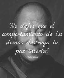 No Dejes Que El Comportamiento De Los Demas Destruya Tu Paz Interior Dalai Lama Citas De Vida Frases Sabias Frases Inspiradoras