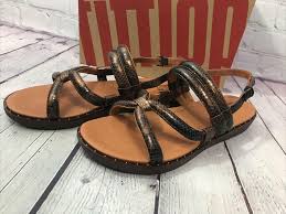 FitFlop Women's Barley Dotted-Snake Back-Strap Sandal Bronze Size 9 New  With Box | SidelineSwap