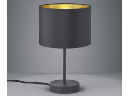 Coole Led Tischleuchte 33cm Mit Stoff Lampenschirm In Schwarz Matt