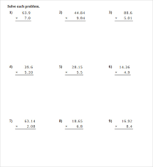 Multiplying decimals begins with a very similar process to multiple digit multiplication. Free 8 Sample Multiplying Decimals Vertical Worksheet Templates In Pdf