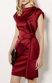 Karen Millen Satin Fold Mini Dress Dark Red Vestidos Para Ceremonias Vestidos Formales Cortos Moda Estilo