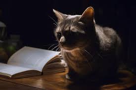Kedi Hayvan Evcil Hayvan Ev Gece Kitap Yerli Tablo Pikist