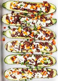 Taco Stuffed Zucchini Boats Recipe Clean Eating Family Meals Taco Stuffed Zucchini Zucchini Boat Recipes