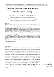 Malaysia use rm which is ringgit malaysia. Pdf Students Unethical Behaviour Insights From An African Country Mehran Nejati And Azadeh Shafaei Academia Edu