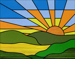 Stained glass refers to glass that has been colored by metallic oxides during the manufacturing process. Carter Leaded Glass Landscape Sunrise Brighton