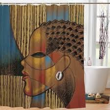 African American Black Art Shower Curtains Composite Of A Woman Designer Shower Curtains Functional Artwork Curtains