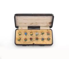 A set of George V silver and enamel novelty glass markers, Adolph Scott,  Birmingham, 1929