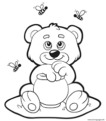 Bear coloring pages to print. Honey Bear Coloring Pages Printable