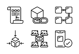 Block Chain Outline Icons By Juicy Fish Outline Fish Icon Vector Pattern