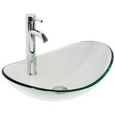 You can easily find a sink that goes well with the. Wonline Oval Clear Tempered Glass Bathroom Vessel Sink Bowl Without Overflow Equipped With Chrome Faucet Pop Up Drain Combo Walmart Com Walmart Com