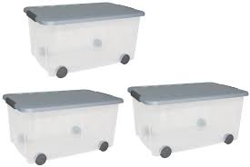 Lot De 3 Boites Scotti Plastique Transparent L 60 X P 39 X H 31 Cm Cm Leroy Merlin