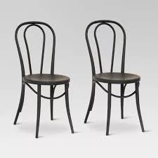 Black And White Bistro Chairs Walmart Set Of 2 Emery Metal Bistro Chair Matte Black Threshold Metal Bistro Chairs Bistro Chairs Kitchen Banquette