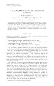 Pdf Value Judgments And Value Neutrality In Economics
