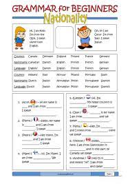 Grammar For Beginners Nationality Worksheet Free Esl Printable Worksheets Made By Teachers Teaching English Grammar Teaching English English For Beginners