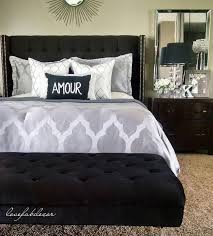 Home Decor Inspiration On Instagram Black And Gray Chic Designed By Lovefabdecor Black Headboar Black Bedroom Furniture Remodel Bedroom Home Decor Bedroom