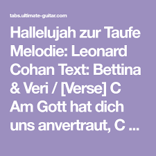 Doch du scherst dich nicht um lyrik, tust du's? Hallelujah Deutsch