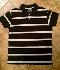 Black And Grey Striped Polo Shirt Black Grey Striped Cotton Polo Shirt By Arizona Jean Co Size Jr Xl Cotton Polo Shirt Arizona Jean Co Casual Shirts