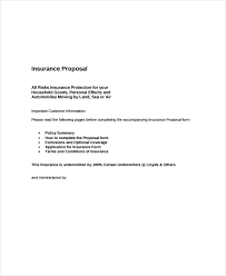 Letter request for personal accident insurance. Free 11 Insurance Proposal Examples In Pdf Google Docs Pages Word Examples
