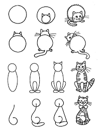 dibujo de gato con ninos pequenos skanirovanie gatos tiernos malen und zeichnen zeichnen basteln einfach zeichnen