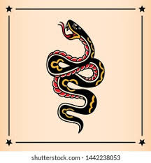 The tattoo of the snake is fascinating with its beauty and symbolism. Vector Old School Style Tattoo Snake Stock Vector Royalty Free 1442238053