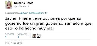 La exministra fue nombrada por el presidente sebastián piñera en. Los 20 Tuits Mas Pineristas De Catalina Parot La Fanatica Que Lo Defiende En Tolerancia 0