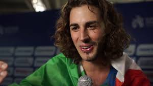 1) that's my lazy shaver icon and 2) it looks like the other half of his beard got sick of living in the south of his face and relocated to his eyebrows. Gianmarco Tamberi Ita About His Pbai Personal Best After Injury Youtube