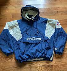 Rare Vintage Mens Xl Navy Blue Dallas Cowboys Pullover Stater Etsy Mens Xl Winter Parka Jacket Parka Jacket