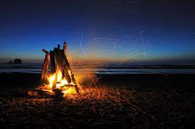 Bonfire In Night Fire On The Beach Beach Bonfire Carlsbad Bonfire