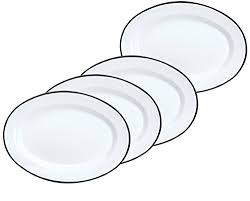 Check spelling or type a new query. Crow Canyon Enamelware Oval Dinner Salad Serving Plates Classic Tableware Set Of 4 Solid White With Black Rim Color Buy Online In Belize At Belize Desertcart Com Productid 63050156