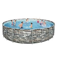 All of which offer the highest quality in pool materials, easy installation and no special preparation requirements, which makes our above ground swimming pools very. Bestway 56889 Power Steel Round Above Ground Pool Of Steel 671x132 Cm