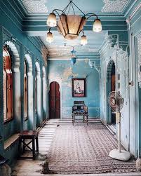 Felt Like Stepping Inside A Wes Anderson Or Tim Walkers Shooting Set This Magical Blue Room In Udaipur City Palace Is Pure Love Walkers Step Inside Tim Walker