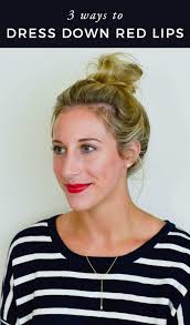 3 Ways To Dress Down Red Lips Red Lip Makeup Casual Makeup Lipstick Everyday